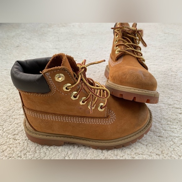 Timberland Toddler Size 10 Wheat Leather Primaloft Lace-Up Waterproof Boots - Picture 8 of 15
